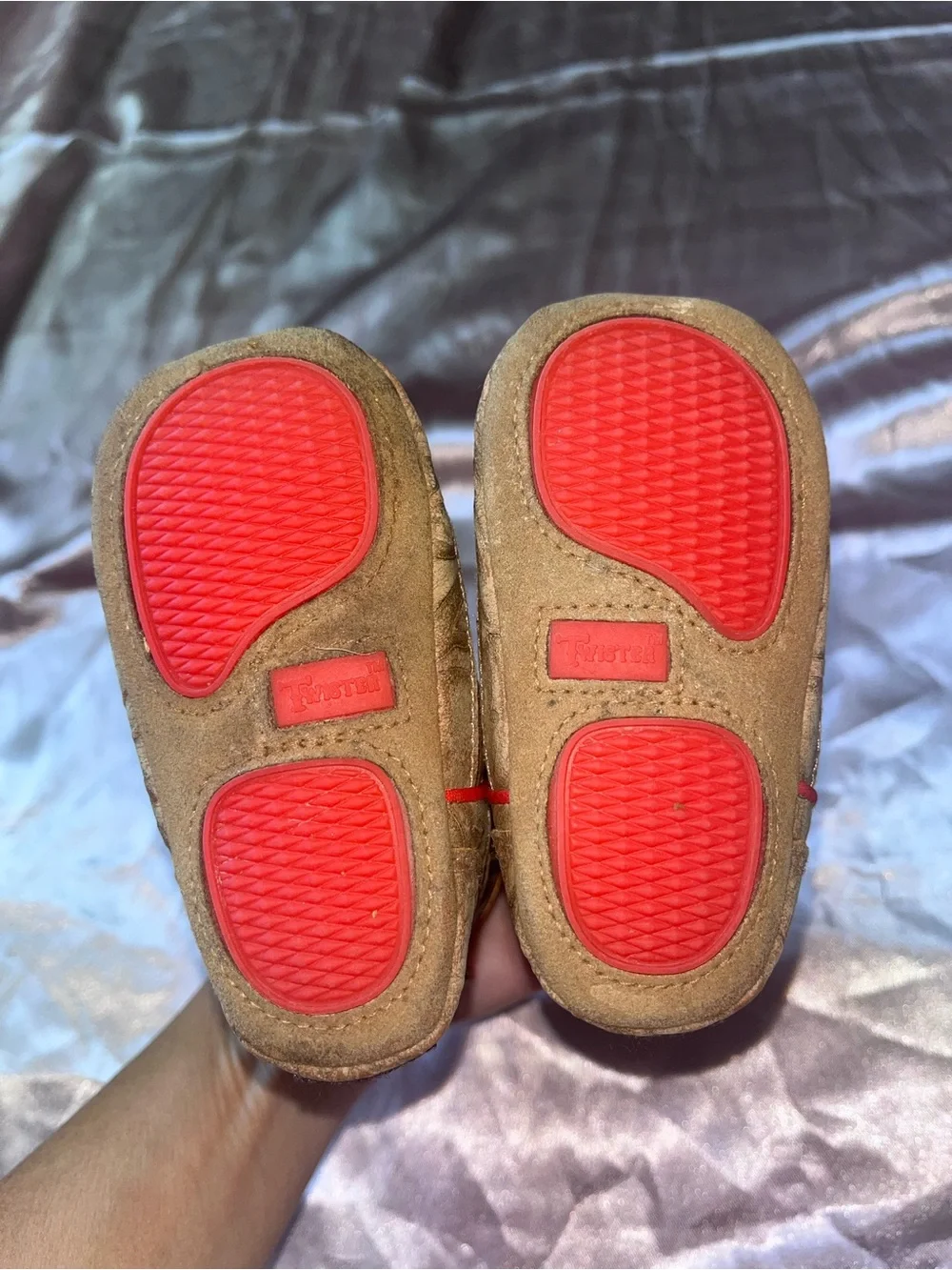 Twisted X Tan Leopard Print Baby Walker Boots with Red Trim